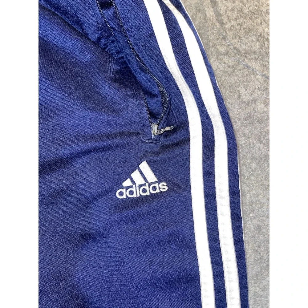 VTG Adidas Snap Tearaway Track Pants Navy Blue Breakaway Mens XL